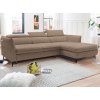 Rohová sedacia súprava Mango, svetlo hnedá látka, pravý roh