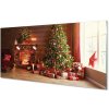 Nástenný panel Krbové darčeky vianočné stromčeky 100x50 cm