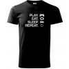 Play Eat Sleep Repeat game - Klasické pánske tričko vyššej gramáže - 4XL ( Čierna )