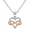 Silvego Strieborný náhrdelník Tirtael s príveskom srdca a Infinity so zirkónmi SILVEGO® Brilliance Zirconia JJJ0976N