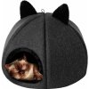 Stanis³aw Jurga PillowPrim, vnútorný domček pre mačky, mačacia jaskyňa, mačací stan s odnímateľným, umývateľným vankúšom, mäkký a samozahrievací, čierny, veľkosť 2: 45x45x33 cm