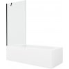 MEXEN/S - Vega obdĺžniková vaňa 150 x 70 cm s panelom + vaňová zástena 90, transparent, čierna 550115070X9509000070