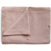 Mushie pletená detská deka z organickej bavlny (bodkovaná Blush)