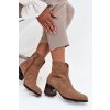 Dámske čižmy z prírodného semišu na opätku s izoláciou Vinceza biela | kaki | krémová 37 VINCEZA 5905677568424