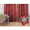 Biante Bavlnený záves Sandra SA-528 Vianočné banky na červenom 150x210 cm