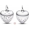 Charm Sterlingové stříbro 925 Srdce poseté zirkony, symbol lásky a elegance, přívěsek na náramek láska