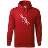 Paličky ruka - Mikina pánska Cape s kapucňou - 4XL ( Červená )