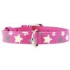COLLAR Kožený obojok s hviezdami Glamour, 30-39cm/20mm, ružová