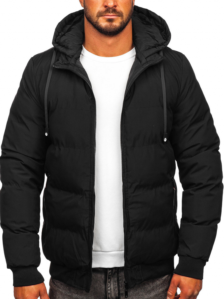Bolf Čierna pánska obojstranná prešívaná zimná bunda 5M761
