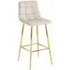 Barová stolička ARCETO - béžový zamat / ZLATÉ nohy x 1 9401 71 00 00