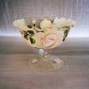 Sklenená misa s ručne maľovanými ružami