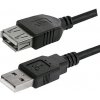 Logo USB predlžovačka (2.0), USB A samec - USB A samica, 1.8m, čierna, blister
