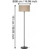 EGLO Stojacia lampa Feniglia ľanové tienidlo prírodná - 900862