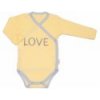 Baby Nellys Body dlhý rukáv Love - zapínanie bokom, žlté, vel. 74
