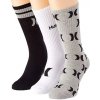 Pánske ponožky Hurley Print 1/2 Terry Crew - Print 1/2 Terry Crew – pohodlné vysoké ponožky od Hurley, čierne, biele, sivé s logom, 3 páry.