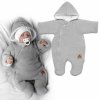 Zimná pletená kombinéza/overálok s kapucňou Baby Nellys - světlo sivá, veľ. 62 Baby Nellys