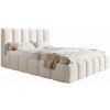 RIBAN Čalúnená manželská posteľ s úložným priestorom SLIM 11 - krémovo-biela | 160×200