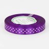 Stuha saténová s bodkami - 22,75 m x 1,2 cm : fialová tmavá