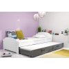 Interbeds Jednolôžková posteľ Lili3 Biela pre teenagerov 200x90 s matracom, rozkladacia - grafitová
