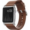 Nomad Leather Strap pre Apple Watch Series 1/2/3/4 42/44 mm, Hnedá/strieborna NM1A4RSM00