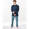 GINA Pánske bavlnené pyžamo dlhé | 79205P - modrastá mesiac, XL