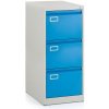 Rauman Kovová kartotéka A4 - 3 zásuvky, cylindrický zámok, modrá - ral 5012