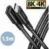 AXAGON BUCM32-CF15AB predlžovací kábel USB-C (M) USB-C (F), 1.5m, USB 20Gbps, PD 240W 5A, 8K HD, ALU, oplet, čierny BUCM32-CF15AB