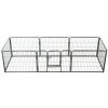 vidaXL Oceľová ohrádka pre psov s 8 panelmi 60x80 cm čierna