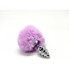 Alive Metal Anal Fluffly Twist Plug S Purple