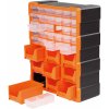 Uzavretý organizér Tactix 385 x 162 x 475 mm, 39 priehradiek
