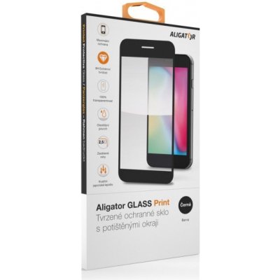 Aligator ochranné tvrzené sklo GLASS PRINT, Samsung Galaxy A14 4G/5G, černá, celoplošné lepení GLP0206
