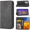 Peňaženkové kožené puzdro CUBIC GRID na Motorola Moto G52 / G82 5G - Čierna