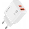 Techsuit - Wall Charger Duonix20W (CH2) nabíjačka Type-C + USB, cestovná, 20W – biela