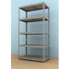 Kovový regál s drevotrieskovými policamii, 250kg/pol. S (1800x900x500/5 polic, pozink viz futur)
