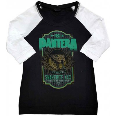 Pantera Snakebite XXX tričko pre ženy s raglánovým rukávom RO7833 Čierna