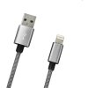 MobilNET Dátový a nabíjací kábel USBLightning, 2A, 1m, strieborný KAB-0151-USB-LIGHT