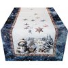 Luxusný vianočný gobelínový behúň na stôl s lurexom Magický Santa a snehové vločky Viacfarebná 45x90 cm