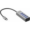 USB Hub AlzaPower AluCore USB-C (M) na 4× USB-A (F) vesmírne šedá (APW-HCA4A1Y)