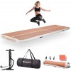 Airtrack inSPORTline Airstunt 400x100x10 cm mocha mousse s ručnou pumpou