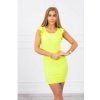 Dámske šaty s volánmi na rukávoch 9098 - neónovo žlté Uni