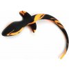 Slave4master Silicone Puppy Tail Black-Orange, silikónový análny kolík – psí chvost 7,5 x 3,1 cm