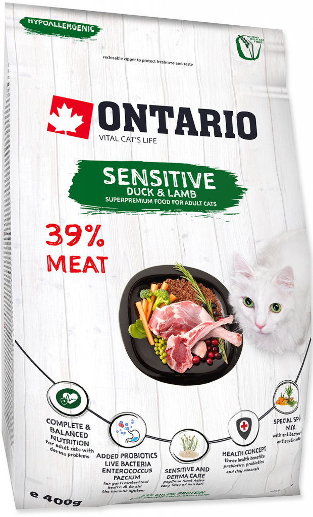 Ontario Cat Sensitive Derma 400 g