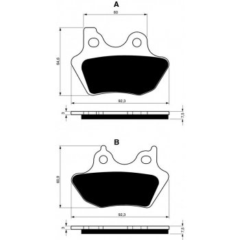 Zadné brzdové doštičky / obloženie Goldfren Harley-Davidson XL Sportster Sport 1200 2000-2003 směs S3