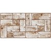 Obkladové panely 3D PVC TP10017657, cena za kus, rozmer 960 x 479 mm, borovicové kláty bielené, GRACE
