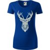 Jeleň kresba - Dámske tričko z organickej bavlny Origin (GOTS) - XL ( Kráľovská modrá )