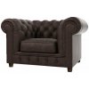Tmavohnedé zamatové kreslo Cambridge - Ropez