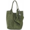 Kožené kabelka shopper bag Genuine Leather zelená 801