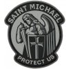 Plastové 3D patche 3D gumová nášivka SAINT MICHAEL PROTECT US Patch - Sivá