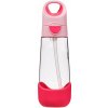 Fľaša na pitie so slamkou 600 ml - flamingo fizz