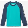 Mikina chlapčenská Columbia Sandy Shores Long Sleeve Sunguard - aqua/dark mountain